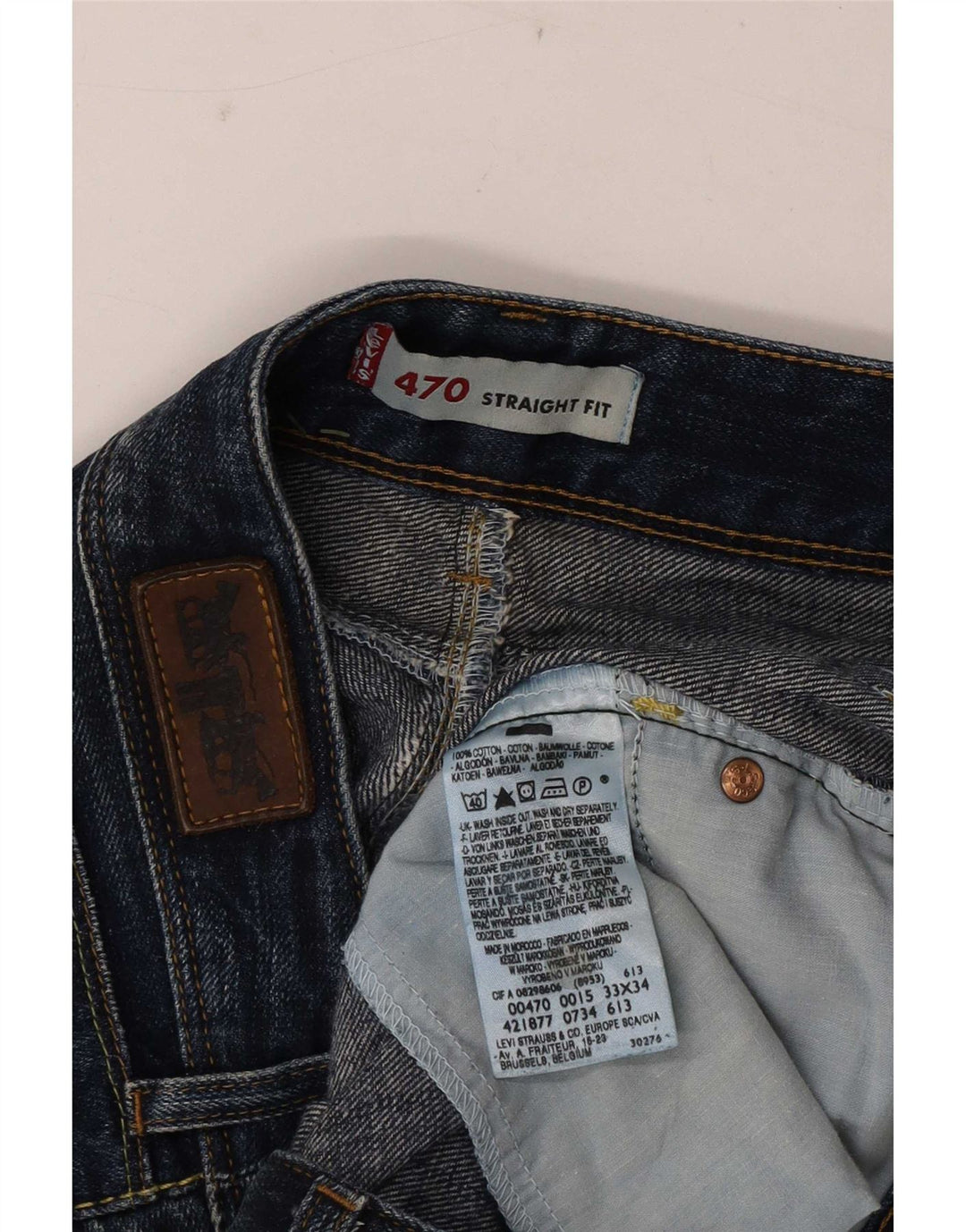 Levi's Womens 470 Straight Jeans W33 L34 Navy Blue Cotton