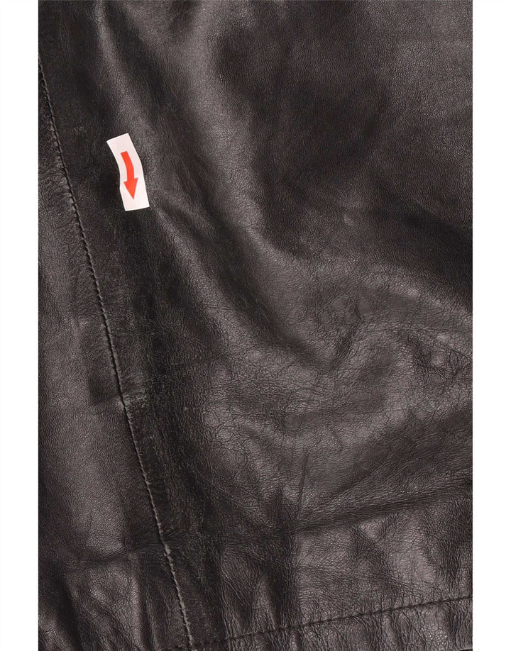 Conbipel Herren-Duffle-Lederjacke mit Kapuze IT 56 2XL Schwarz