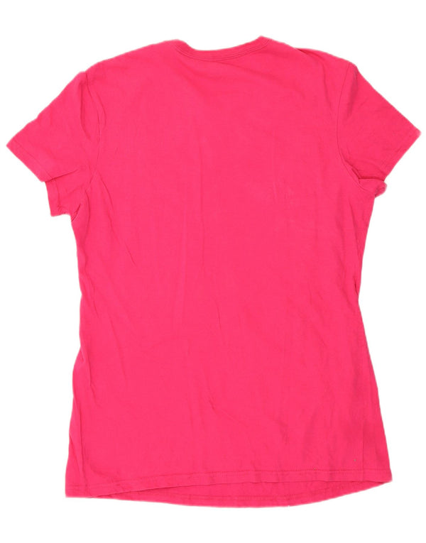 T-shirt grafica da donna Adidas Top UK 16 grande cotone rosa