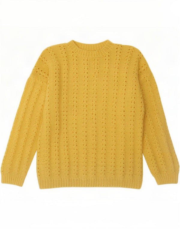 vintage Mens Turtle Neck Jumper Pull Grand Jaune