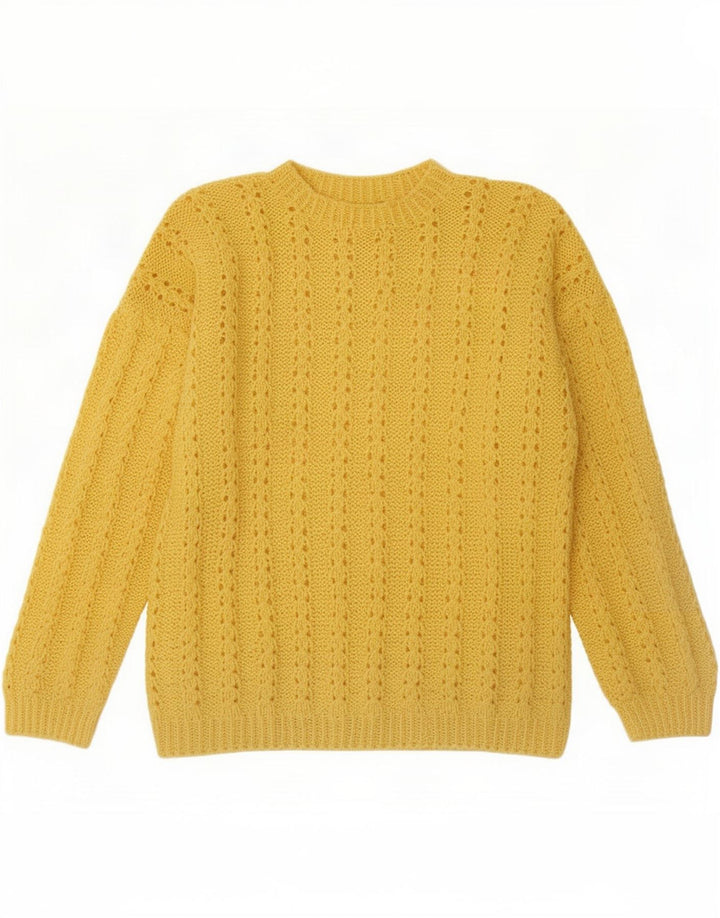 vintage Mens Turtle Neck Jumper Pull Grand Jaune