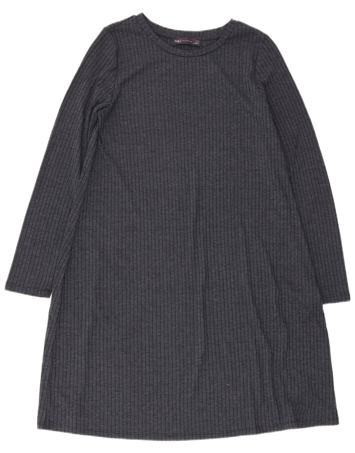 Marks & Spencer Womens Jumper Dress UK 10 Small Navy Blue Polyester