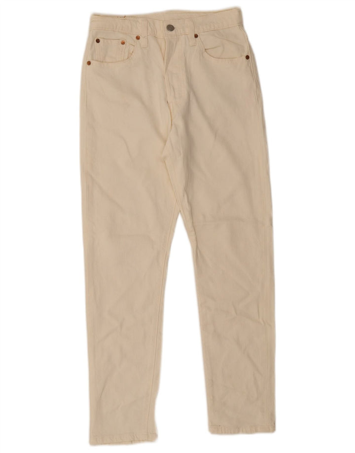 Levi's Womens 501 Straight Jeans W25 L28 Off White Cotton
