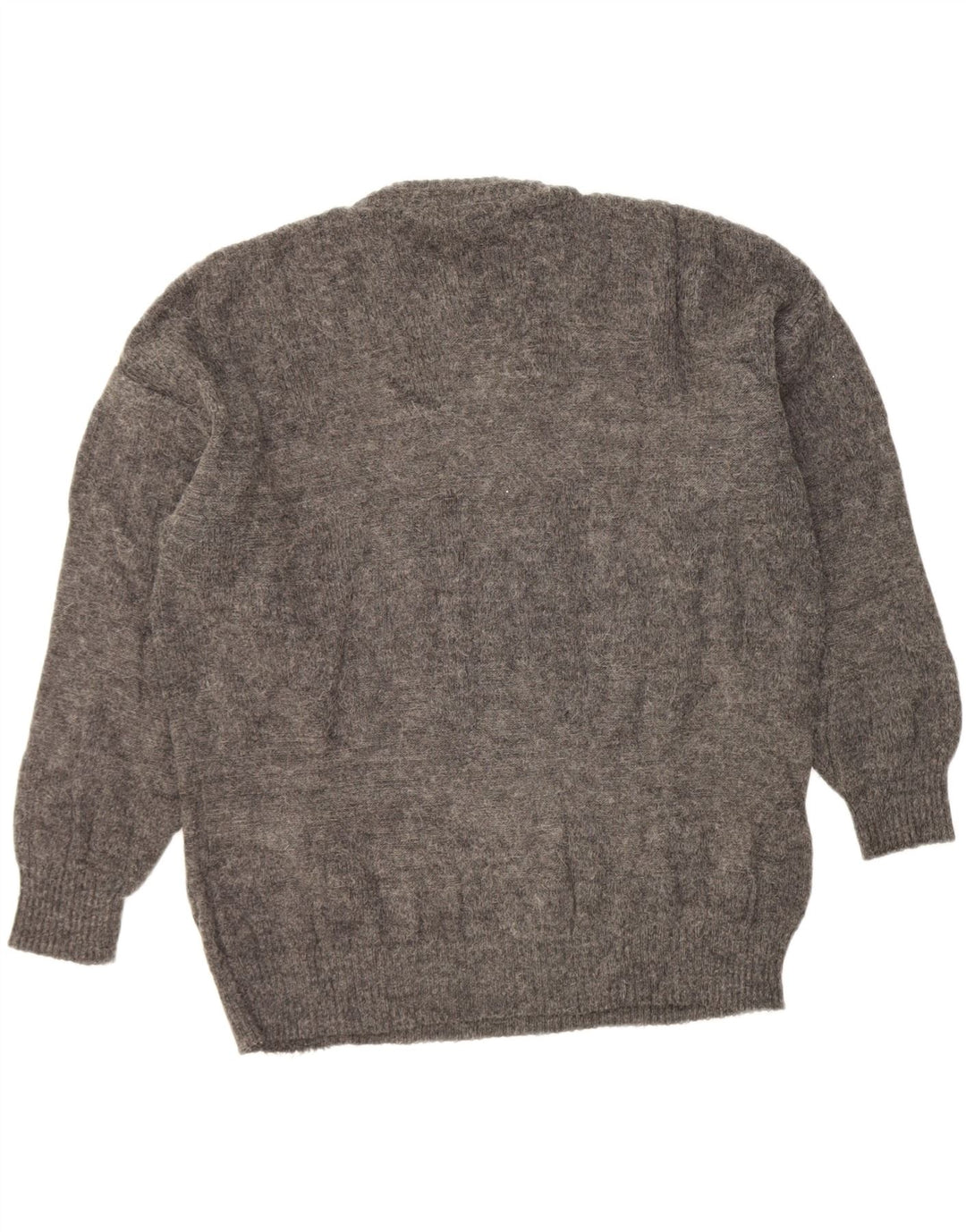 VINTAGE Mens Crew Neck Jumper Sweater Medium Grey Geometric Vintage Vintage and Second-Hand Vintage from Messina Hembry 