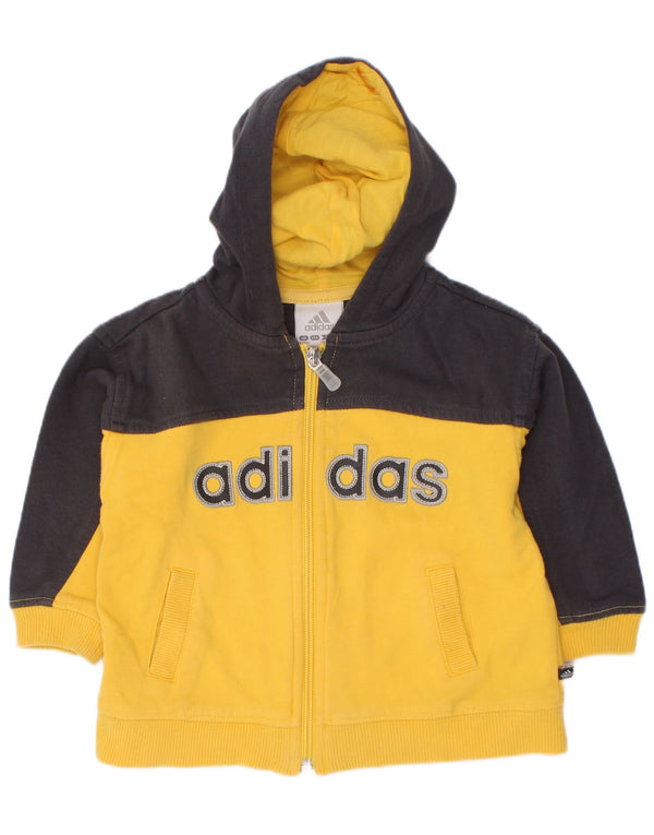 Adidas Baby Boys Свитер с капюшоном и молнией с графическим рисунком 9-12 месяцев Желтый цветной блок