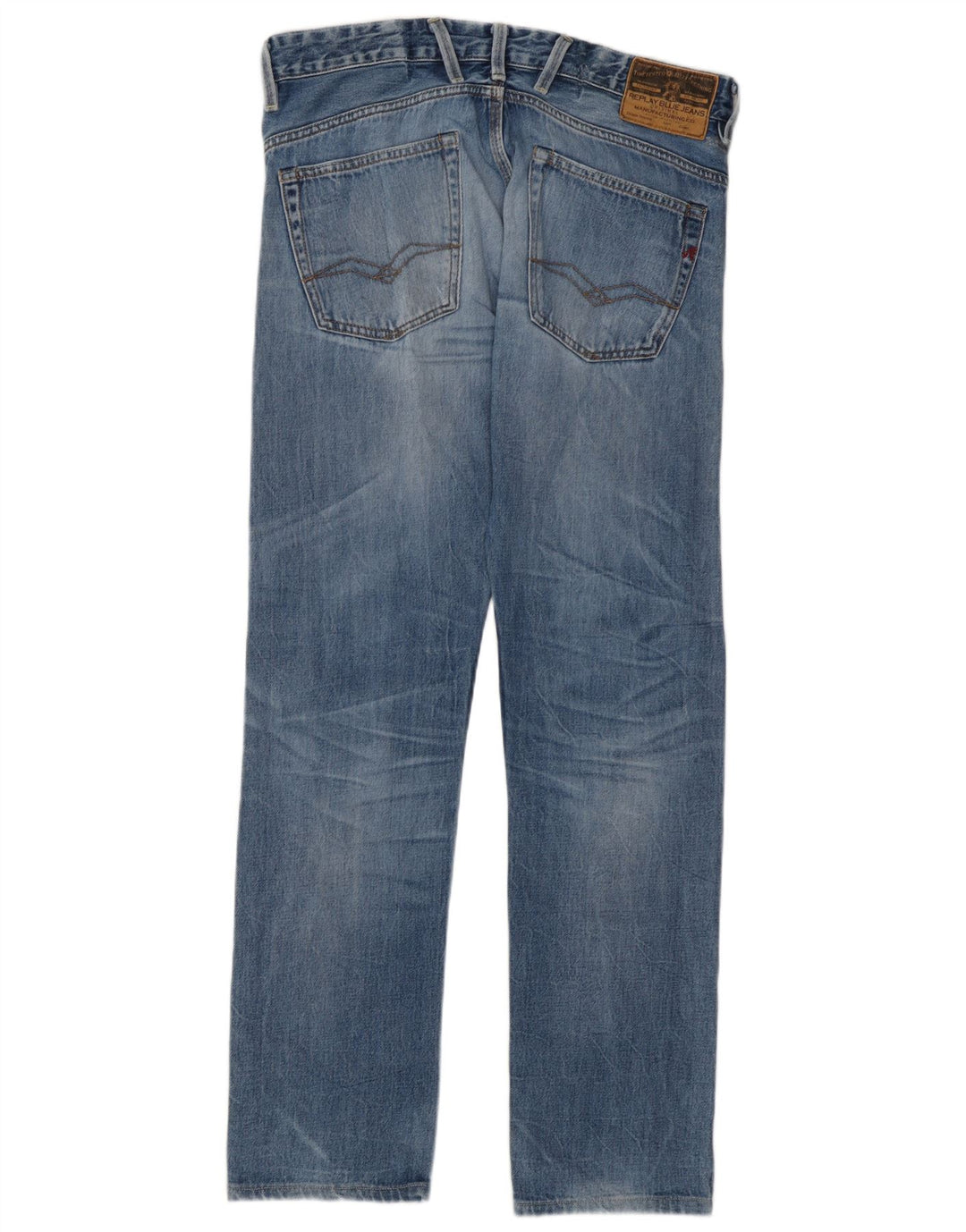 Replay Mens Jeto Slim Jeans W32 L30 Blue Cotton