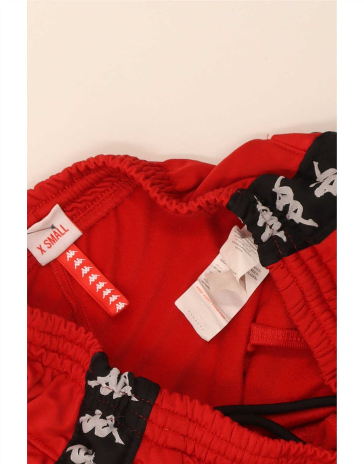 Kappa Womens Graphic Flare Tracksuit Trousers XS Red Polyester