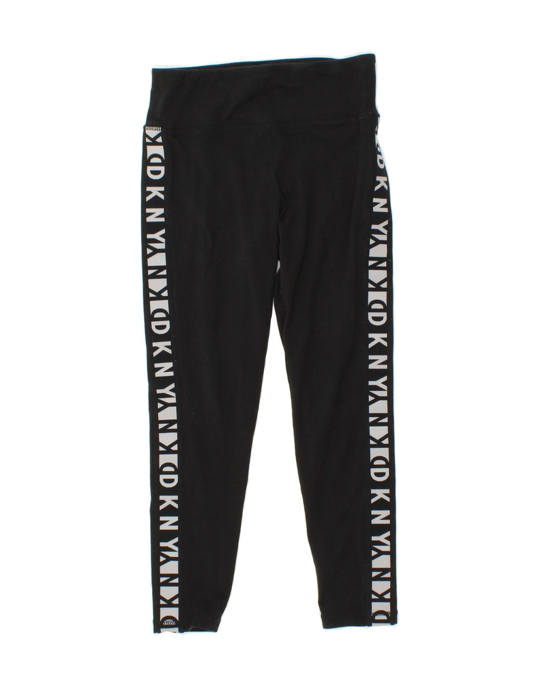 DKNY Womens Graphic Leggings UK 10 Small  Black Cotton Vintage Dkny and Second-Hand Dkny from Messina Hembry 