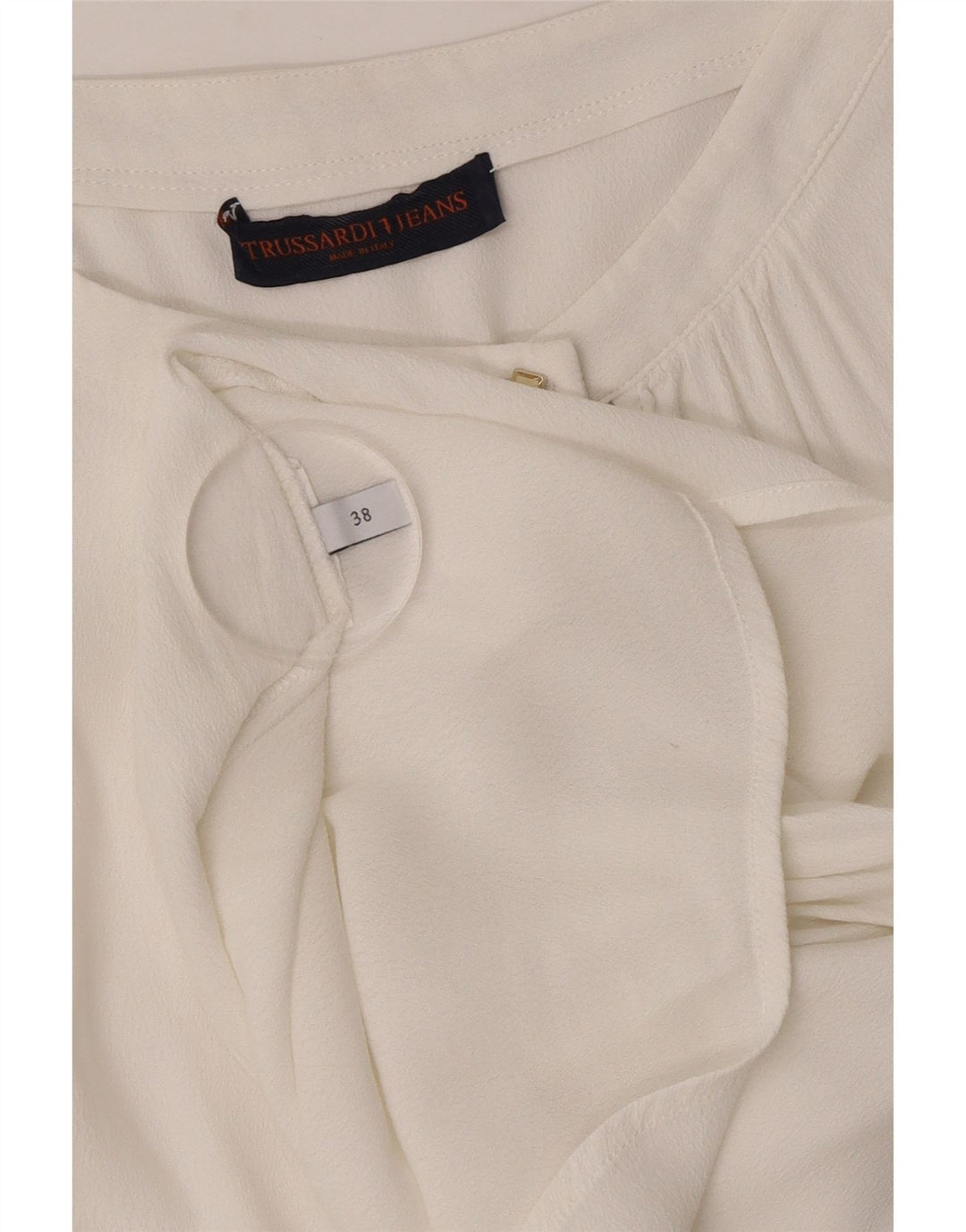 Trussardi Jeans Womens Longline Blouse Top IT 38 XS White