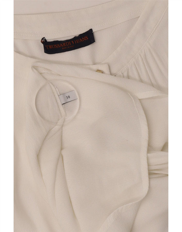 Trussardi Jeans Womens Longline Blouse Top IT 38 XS White