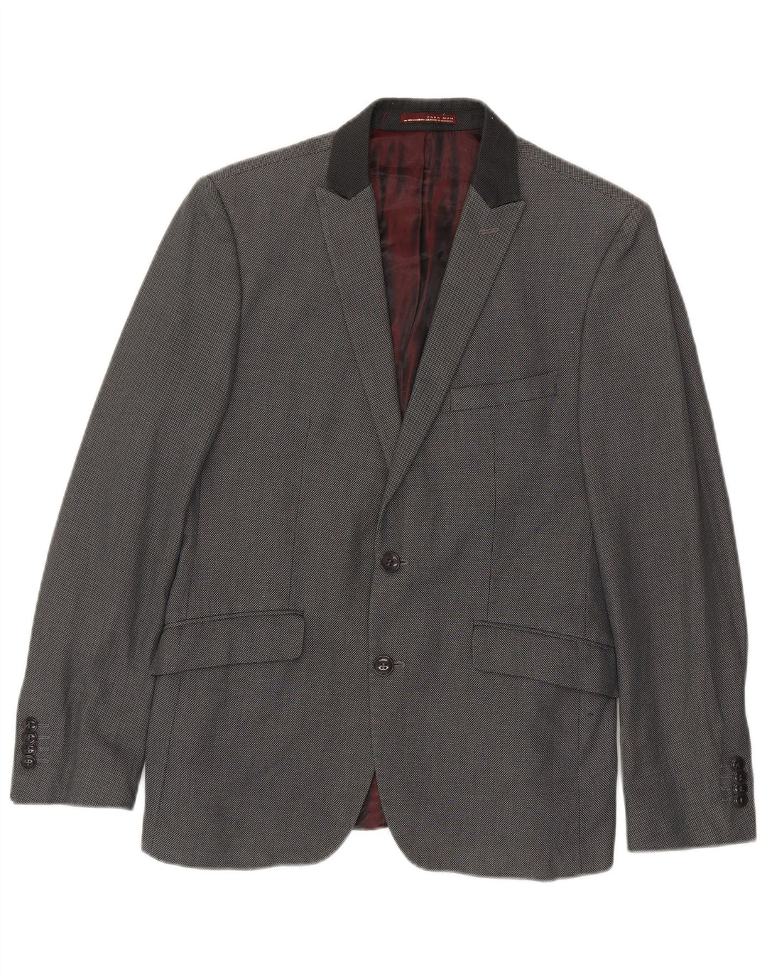 Giacca blazer a 2 bottoni da uomo Zara EU 48 cotone grigio medio