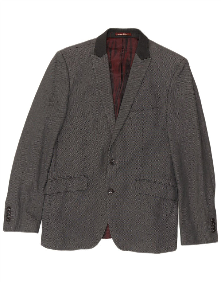 Giacca blazer a 2 bottoni da uomo Zara EU 48 cotone grigio medio