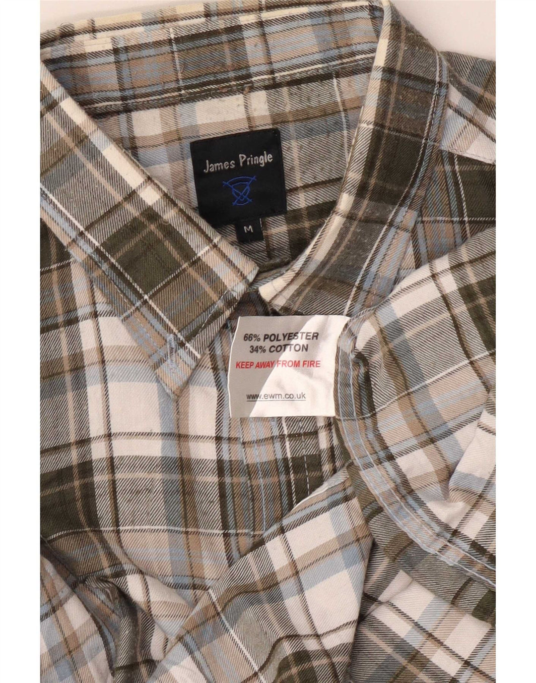 Camicia da uomo in flanella James Pringle Poliestere a quadri grigio medio