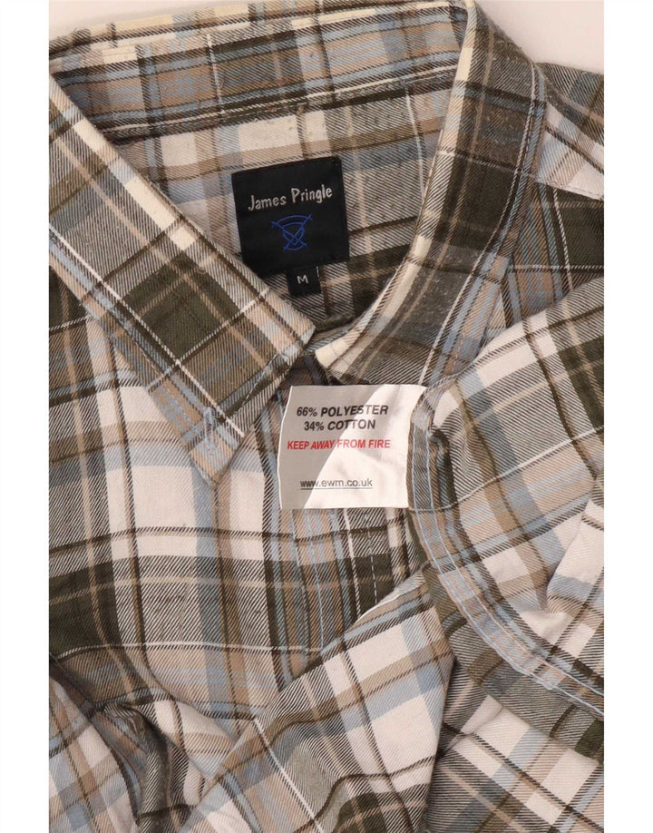 Camicia da uomo in flanella James Pringle Poliestere a quadri grigio medio