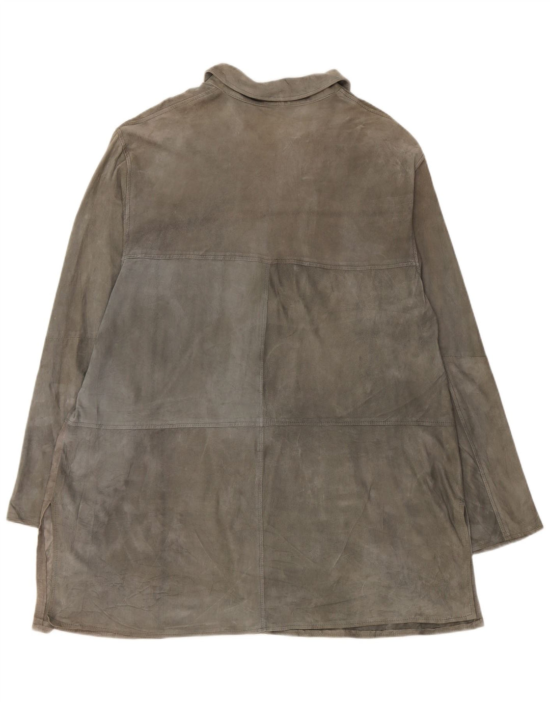 Vintage dame ruskindsjakke UK 20 2XL gråt læder
