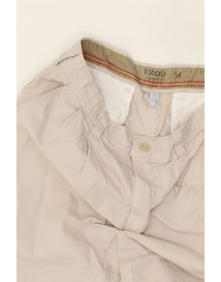 IZOD Mens Salt Water Pegged Chino Shorts W34 Large Beige Cotton Vintage Izod and Second-Hand Izod from Messina Hembry 