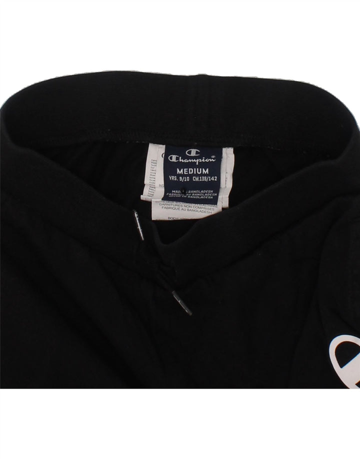 CHAMPION Boys Graphic Sport Shorts 9-10 Years Medium Black Cotton Vintage Champion and Second-Hand Champion from Messina Hembry 