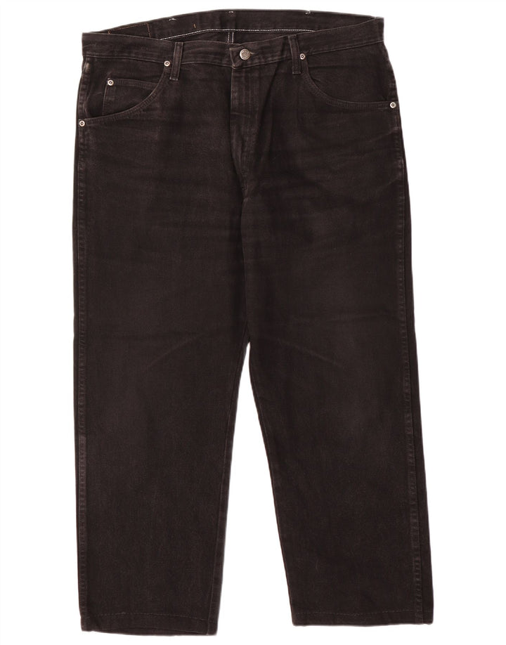 Wrangler Mens Straight Jeans W38 L26 Black Cotton