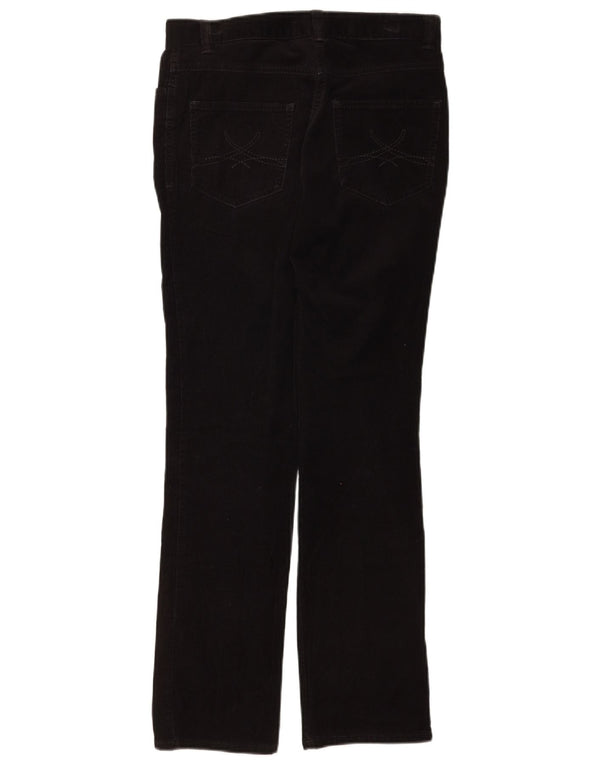 Marks & Spencer Womens Straight Corduroy Trousers UK 8 Small W28 L30 Black
