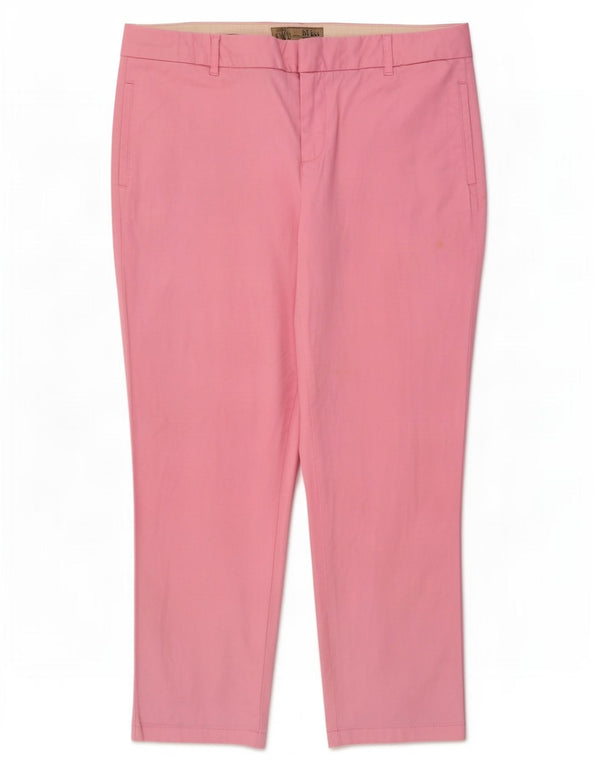 Fat Face Womens Cropped Trousers UK 14 Large W33 L25 Pink Bomuld
