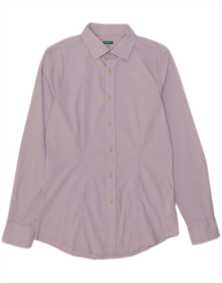 Benetton Chemise Violet Moyen Coton Homme