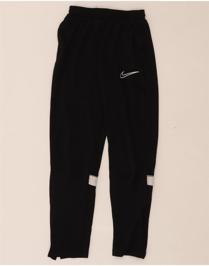 NIKE Boys Tracksuit Trousers 12-13 Years Large Black Colourblock Polyester
