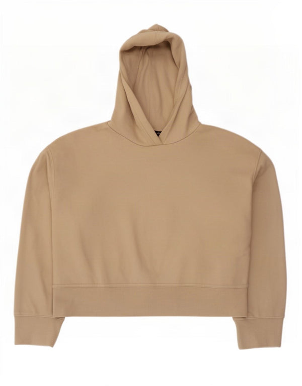 Zara Damen Übergroßer Kapuzenpullover UK 10 Small Beige Baumwolle