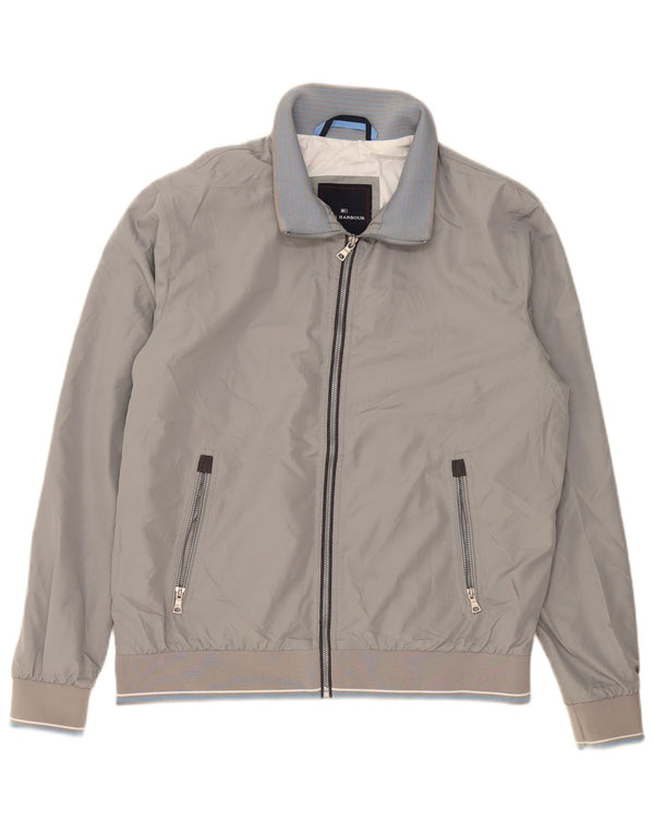 Jaqueta bomber masculina Marks & Spencer Reino Unido 38 poliéster cinza médio