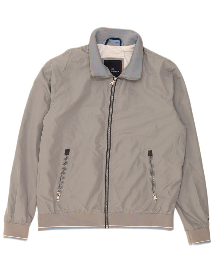 Jaqueta bomber masculina Marks & Spencer Reino Unido 38 poliéster cinza médio
