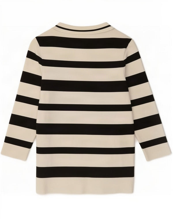 Top Zara da donna manica 3/4 UK 14 poliammide a righe bianche grandi