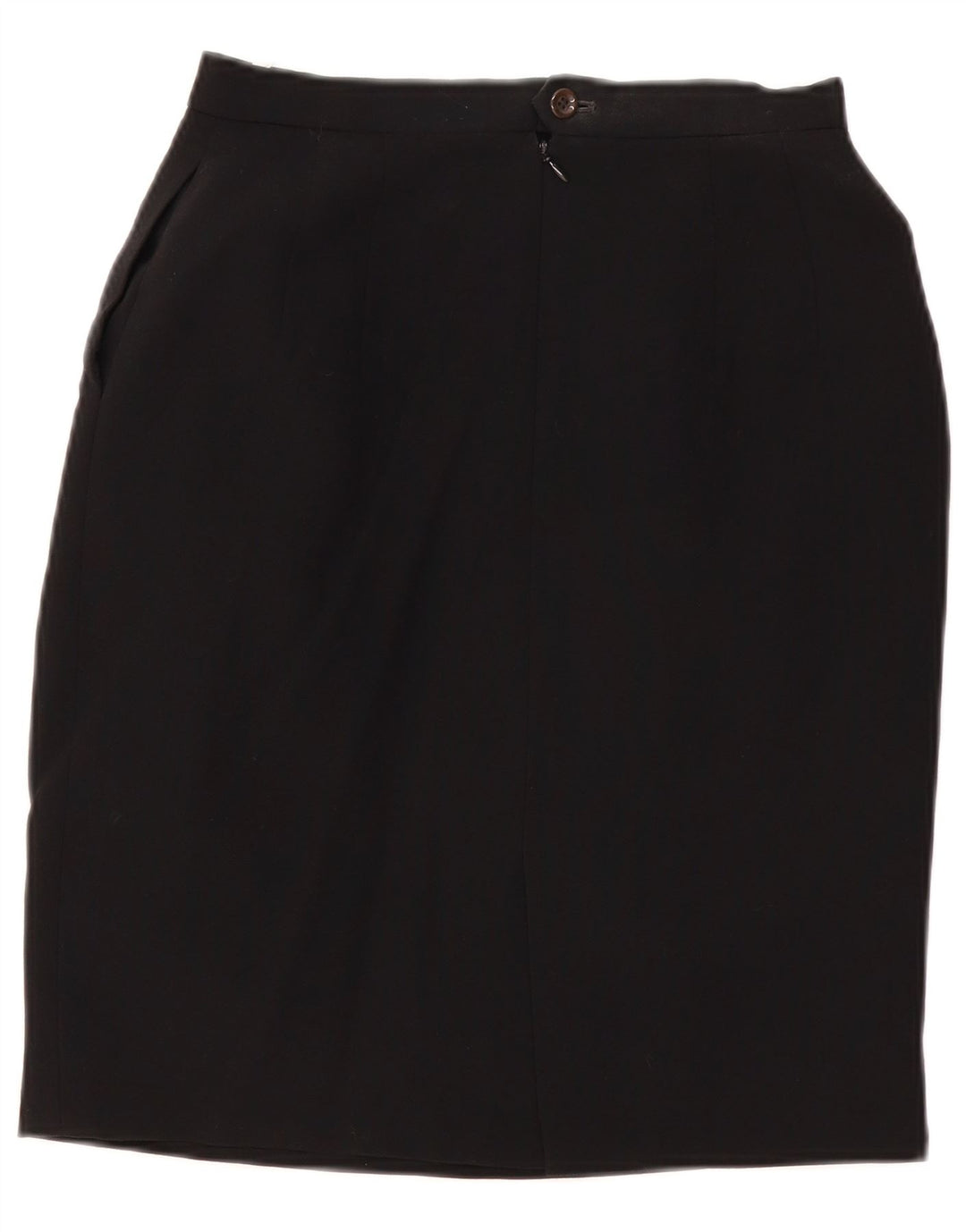Vintage Womens Pencil Skirt W28 Medium Black Wool