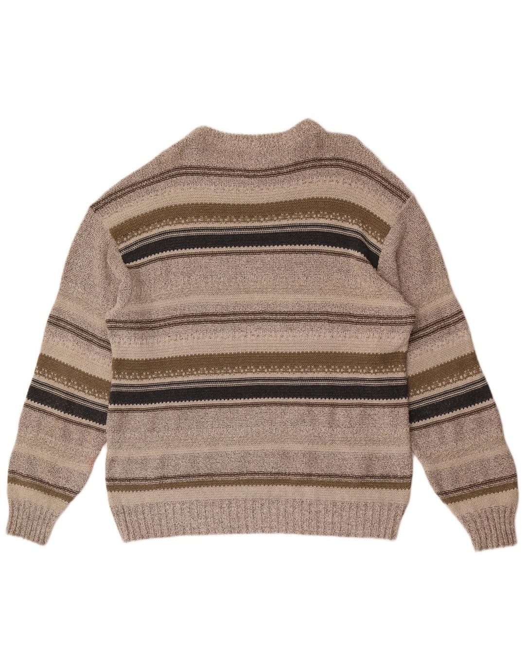 Angelo Litrico Mens Boat Neck Jumper Sweater Medium Grey Striped Cotton