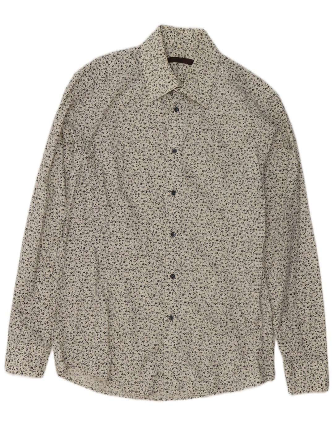 Reiss Mens Shirt Medium White Floral Cotton