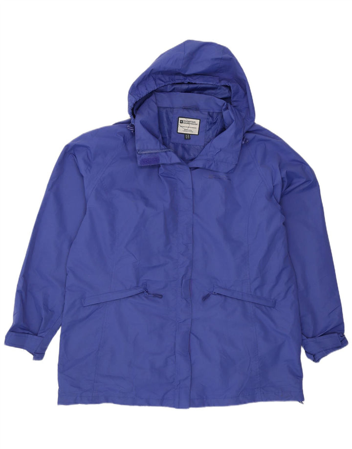 Mountain Warehouse Womens Hooded Windbreaker Jacket UK 18 XL Blue Polyester