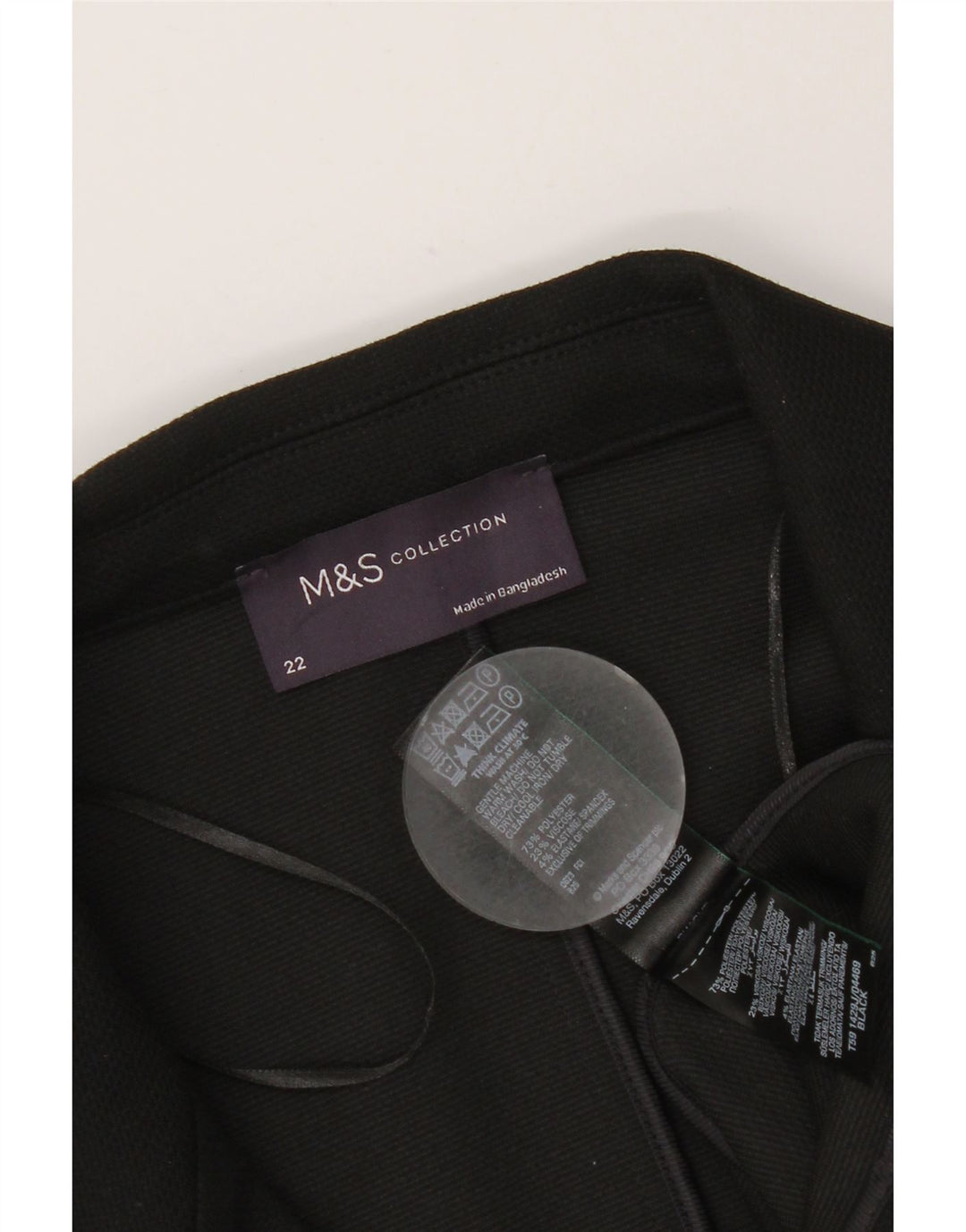 MARKS & SPENCER Womens 1 Button Blazer Jacket UK 22 3XL Black Polyester