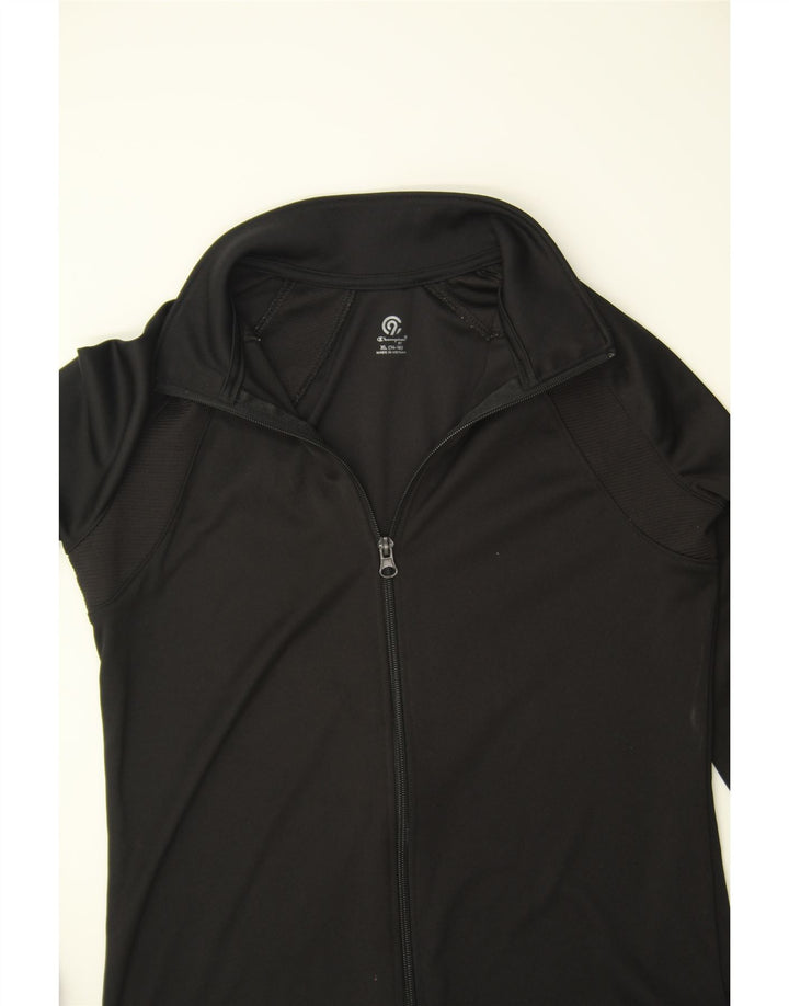 CHAMPION Girls Tracksuit Top Jacket 14-15 Years XL  Black Polyester Vintage Champion and Second-Hand Champion from Messina Hembry 