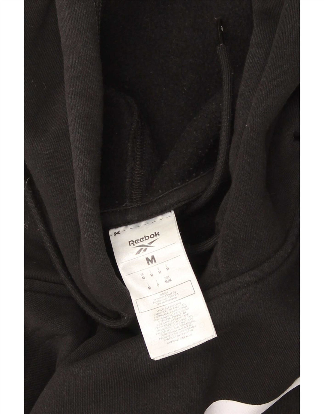 Reebok Mens Graphic Hoodie Jumper Medium Black Cotton