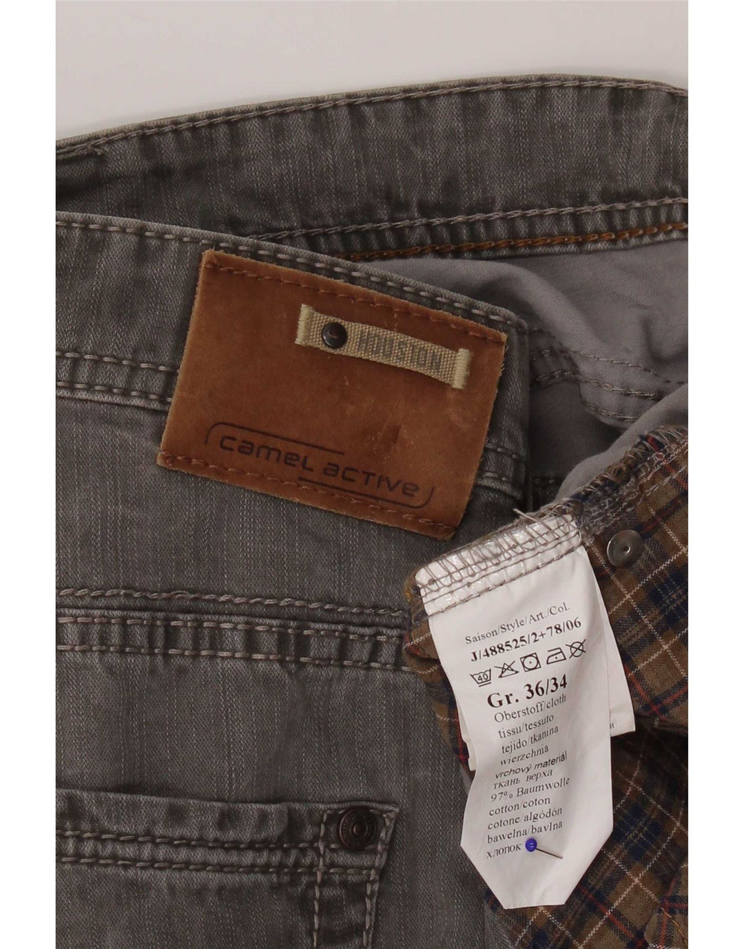 Camel Active Herren Straight Jeans W36 L34 Graue Baumwolle