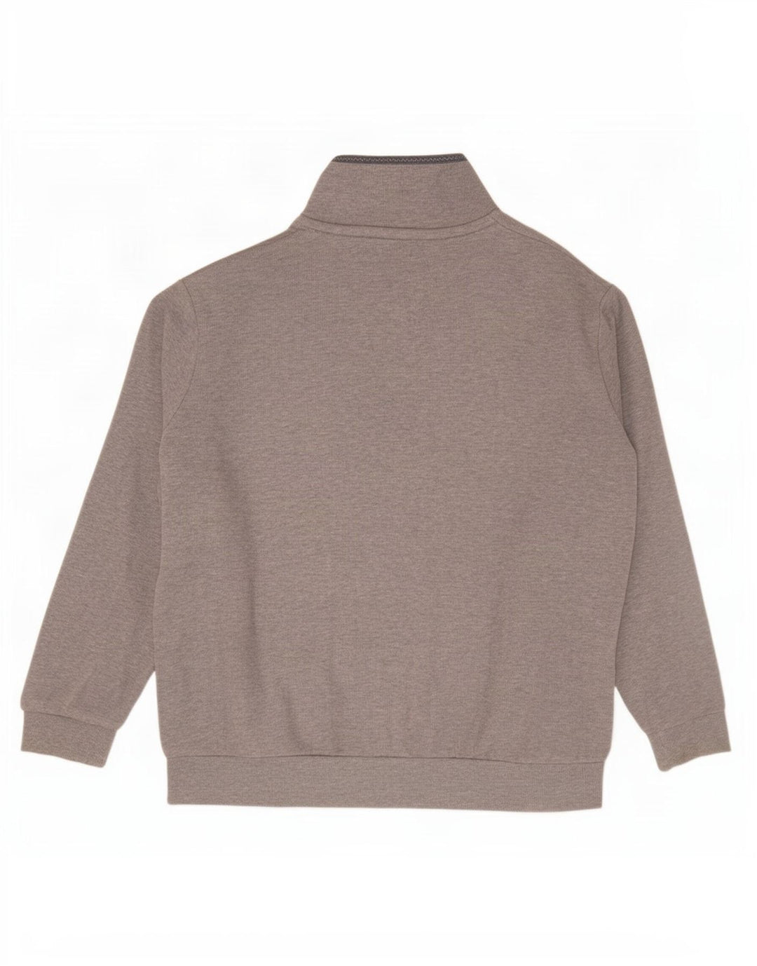 Besætningstøj Herre Zip Neck Sweatshirt Jumper Stor Grå Flecked