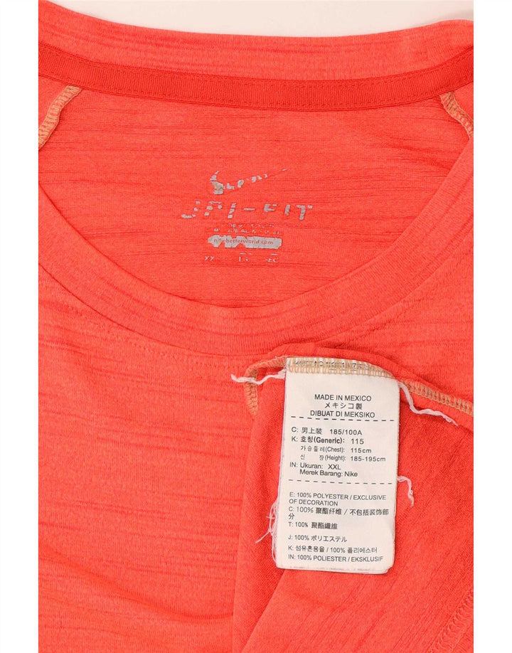 T-shirt Nike Dri Fit da uomo Top 2XL Poliestere chiazzato arancione
