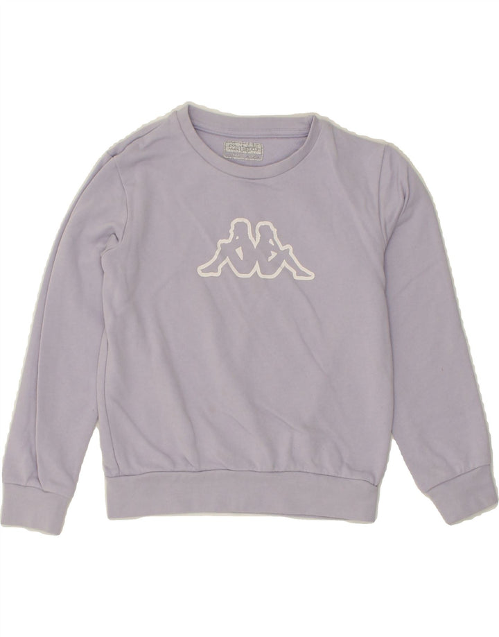 KAPPA Girls Graphic Sweatshirt Jumper 9-10 Years Purple | Vintage Kappa | Thrift | Second-Hand Kappa | Used Clothing | Messina Hembry 