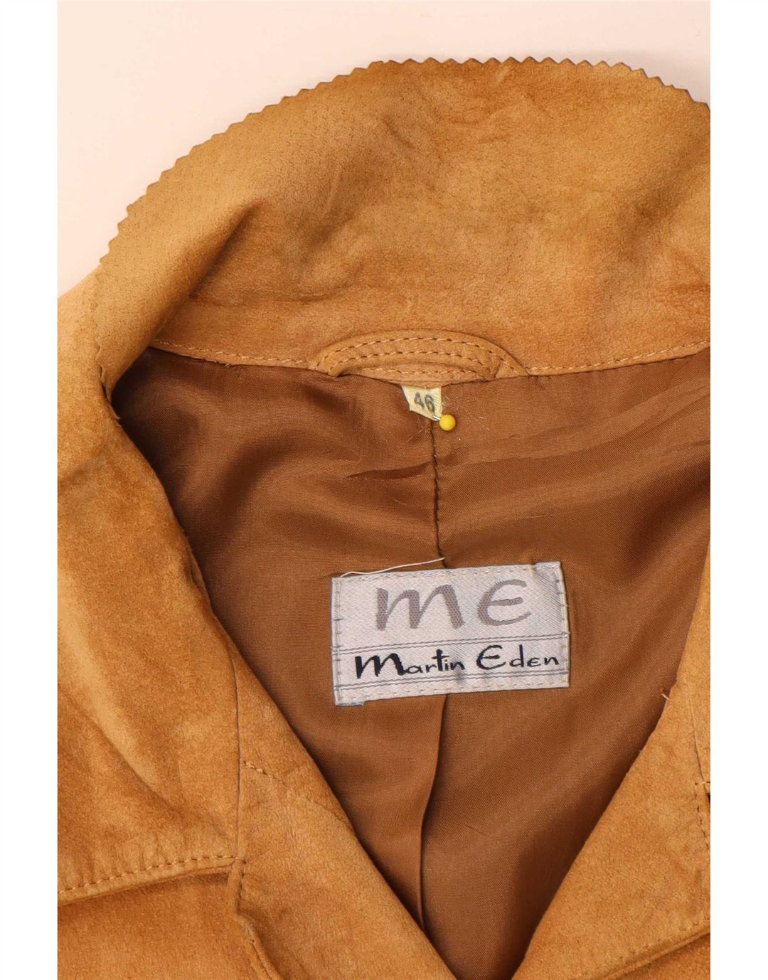 Martin Eden Damen-Blazerjacke aus Wildleder mit 4 Knöpfen IT 48 XL Beige Leder