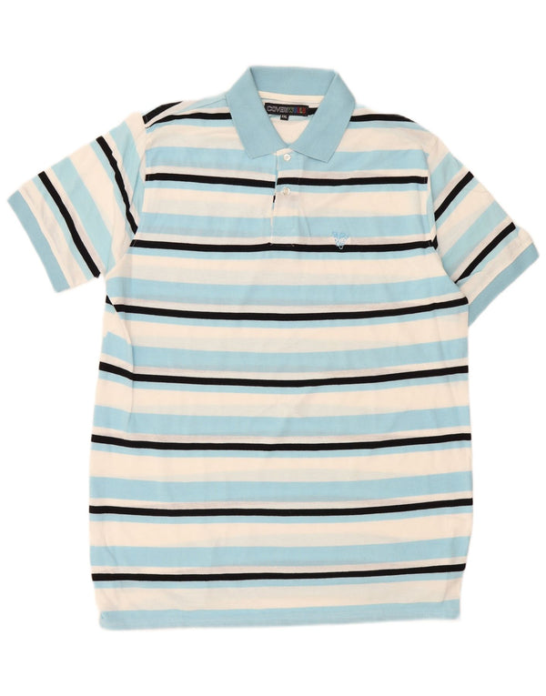 Męska koszulka polo Coveri 2XL, bawełniana w niebieskie paski
