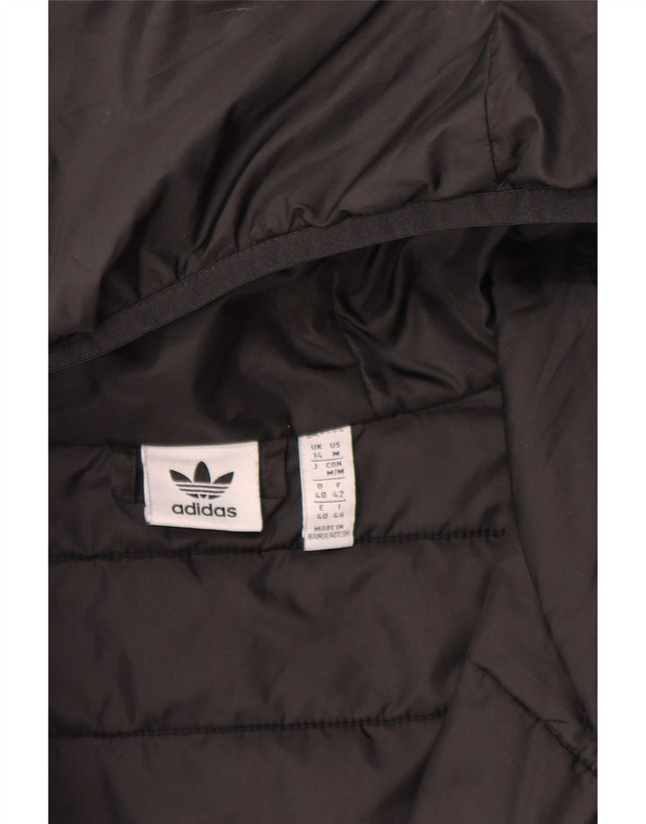 Giacca imbottita con cappuccio da donna Adidas UK 14 grande poliestere nero
