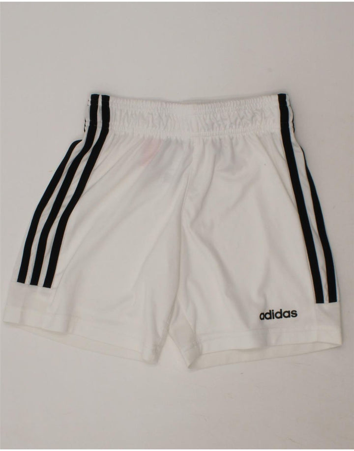 ADIDAS Boys Aeroready Sport Shorts 9-10 Years  White Polyester Vintage Adidas and Second-Hand Adidas from Messina Hembry 