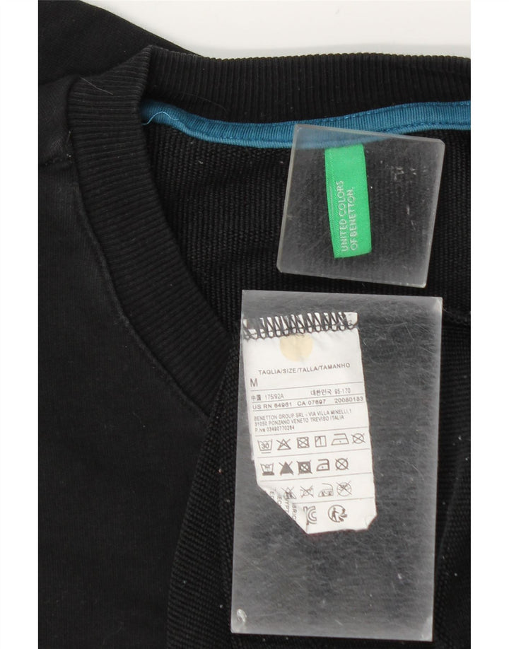 Felpa grafica da uomo Benetton maglione medio cotone nero