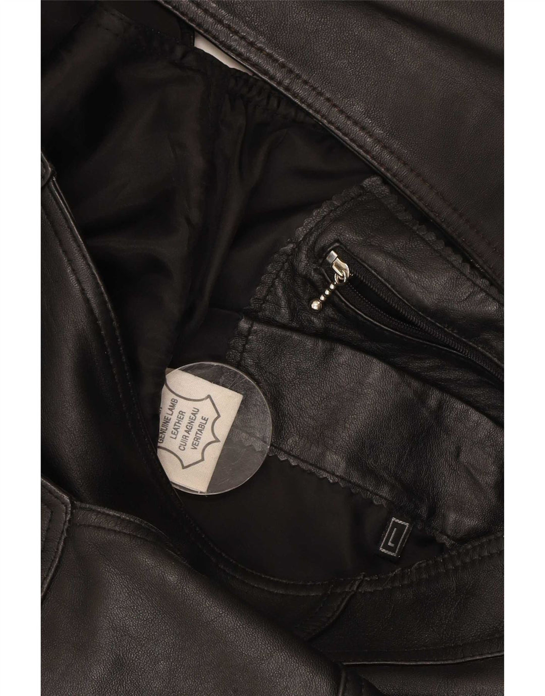 Chaleco de cuero vintage para hombre cuero negro grande