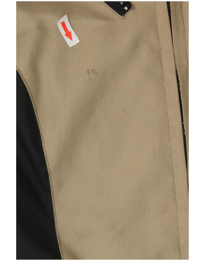 Vintage Womens Graphic Racer Jacket UK 16 Large Beige Colourblock