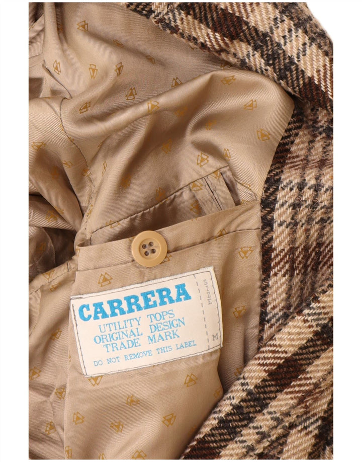 Carrera Mens 2 Button Blazer Jacket UK 38 Medium Brown Check