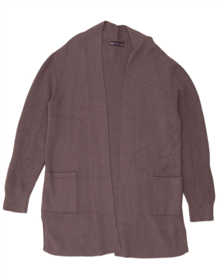 Marks & Spencer Pull cardigan ouvert long pour femme UK 14 Large Gris